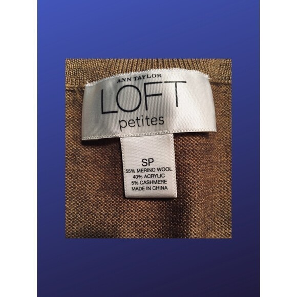 ANN TAYLOR LOFT Pullover Scoop Neck Tunic Sweater, CARAMEL, Size SP, NWOT - Picture 3 of 8